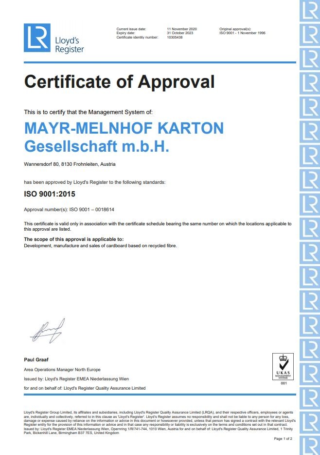 Сертификат ISO 9001 - 2015 (FL)
